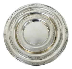 Vintage Hopeakeskus Oy Finland Modern Silver Plated Serving Plate Dishes - 3 Pc
