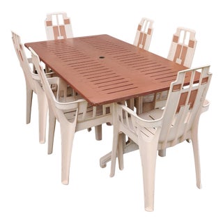 Art Deco Table and Chairs by Pierre Paulin, 1988, Set of 7 For Sale