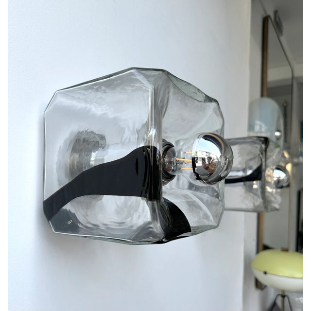 Pair of Sconces Murano Glass Cube by Vistosi, Italy, 1970s For Sale - Image 6 of 12
