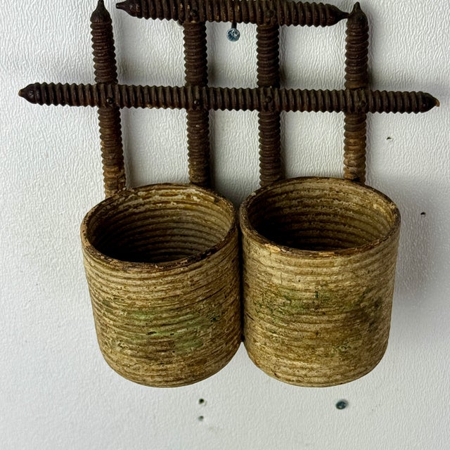 Early 20th Century Miniature Vintage Tramp Art Hand Made Objet d'Art of Planters With Trellis For Sale - Image 5 of 7