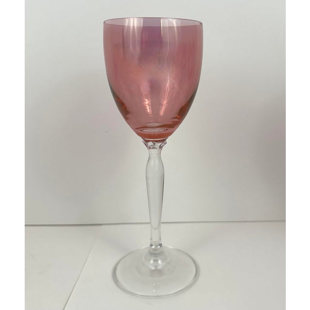 Pink Wine Glasses, Set of 10 For Sale - Image 4 of 6