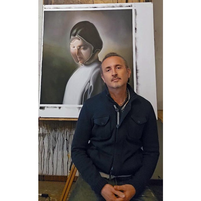 Blue Stefano Mazzolini, Maarzia, 2026, Oil on Canvas For Sale - Image 8 of 15