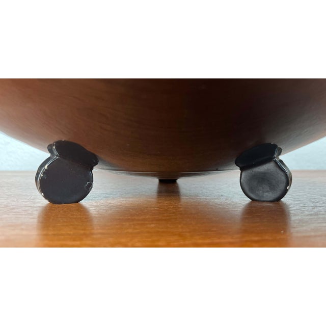 Large Art Deco German Ceramic Tripod Bowl from Karlsruher Majolika, 1940s For Sale - Image 12 of 18