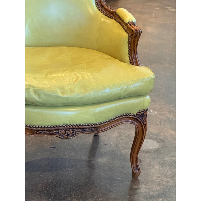 Wood 1920s Bergère in Leather For Sale - Image 7 of 11