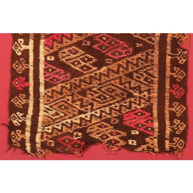 Framed Pre-Columbian Woven Textile Fragment from Chimu Chancay Culture For Sale In Atlanta - Image 6 of 8