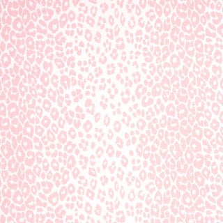 Sample - Schumacher Iconic Leopard Fabric in Pink For Sale