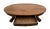 Traditional Vintage Oval Coffee Table Tiger Oak, Center Drawer, Shelf, Columns, Empire Style For Sale - Image 3 of 10