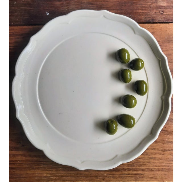 Mid-Century Modern Vintage Tromp l'Oeil Olive Plate For Sale - Image 3 of 9