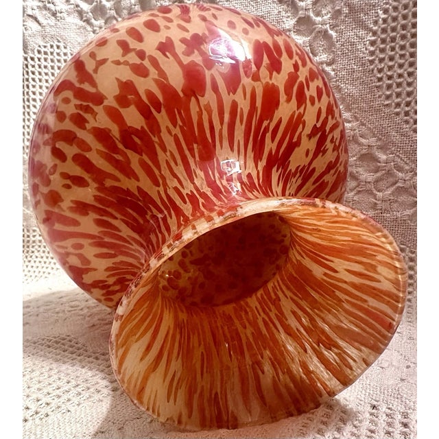 1990s Vintage Murano Style Maestri Vetrai" Azzurra Italy Orange Vase For Sale - Image 5 of 6
