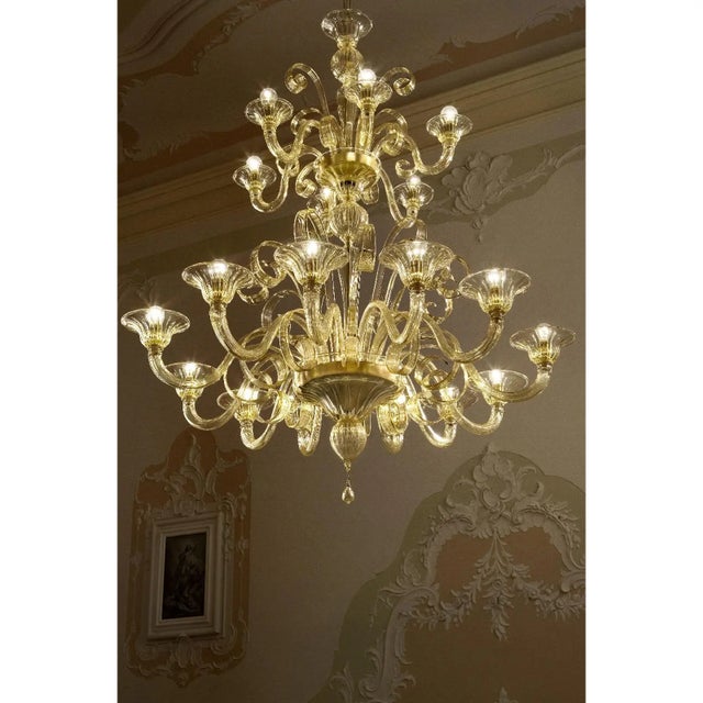 Glass Modern Champagne Venetian “Curls” Murano Glass Chandelier For Sale - Image 7 of 7