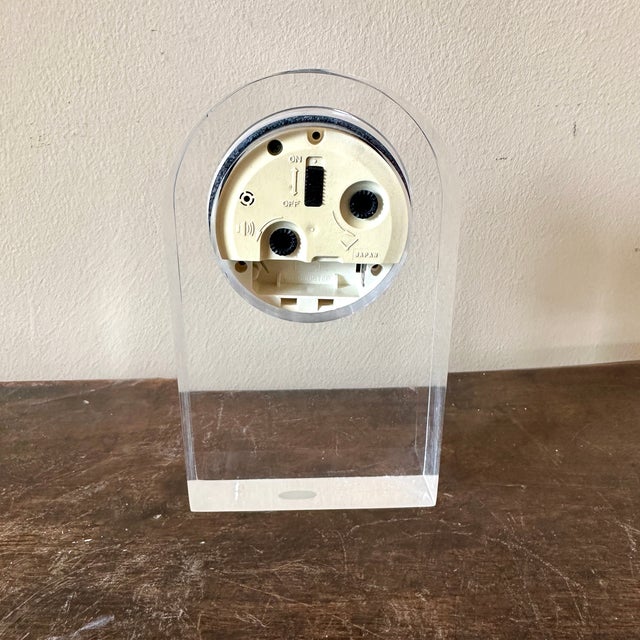 Howard Miller 1970s Lucite Howard Miller Desk Clock For Sale - Image 4 of 4
