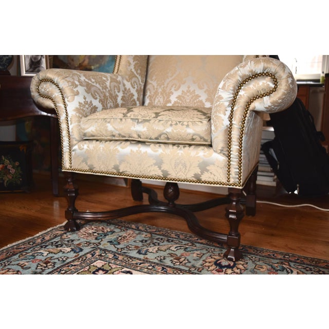 Lee Jofa William and Mary Wingback Chairs For Sale - Image 6 of 13
