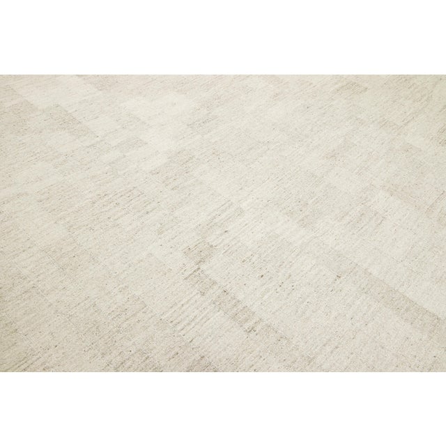 Modern Designed Kilim Flatweave Wool Rug in Natural Earthy Tones For Sale - Image 10 of 10