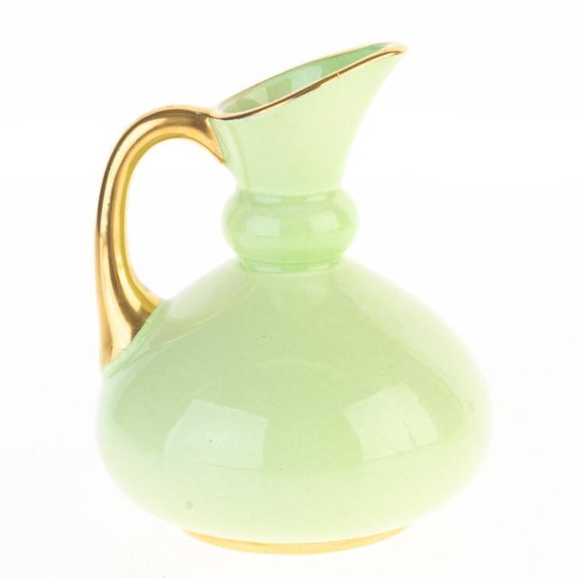 Art Deco Gilt-Handled Jade Porcelain Jug from Carlton Ware For Sale - Image 4 of 4