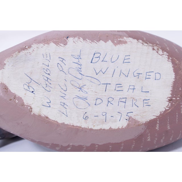 William Gable Blue Winged Drake Duck Decoy For Sale - Image 12 of 12