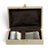 A set of twelve silver-plated cake forks by Christofle, presented in their original fitted Christofle case. The forks...