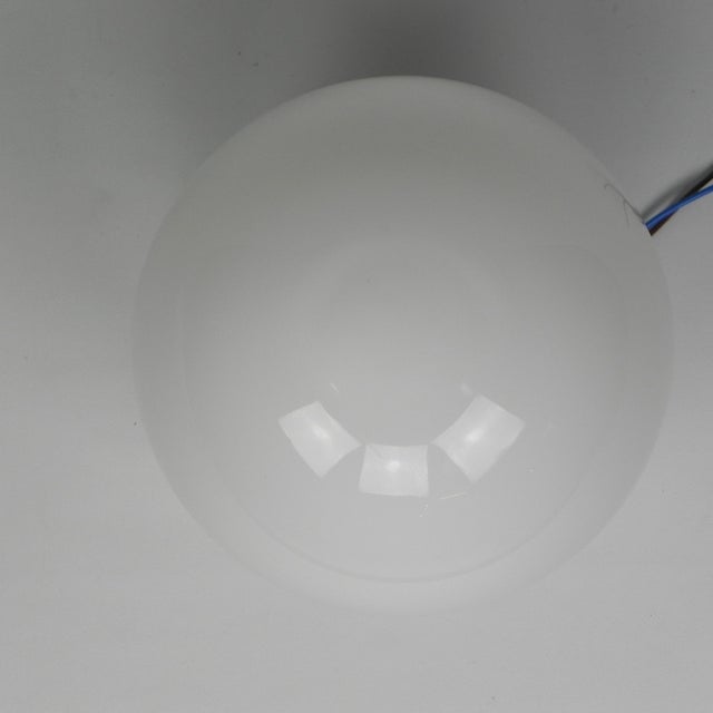 Art Deco Ceiling Lamp with Round Glass Ball and Porcelain Fixture, 1930s For Sale - Image 12 of 15