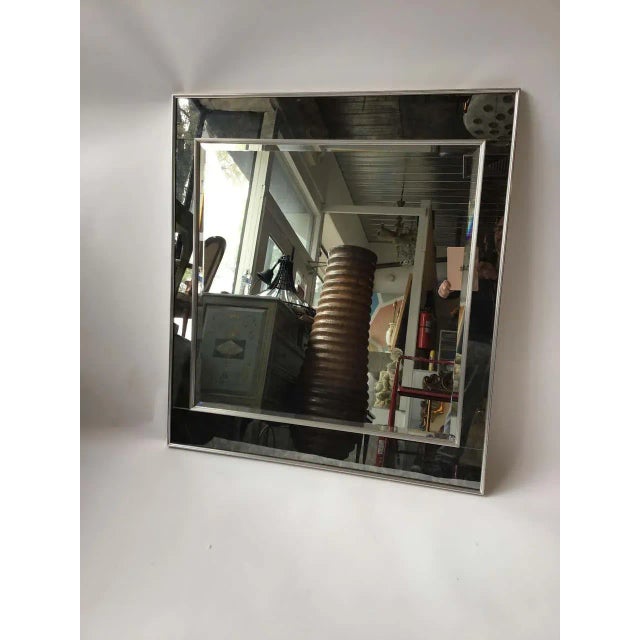 Mid-Century Modern 1970s Oversized Very Chic La Barge Smoked Mirrors In Chrome Frames - A Pair For Sale - Image 3 of 10