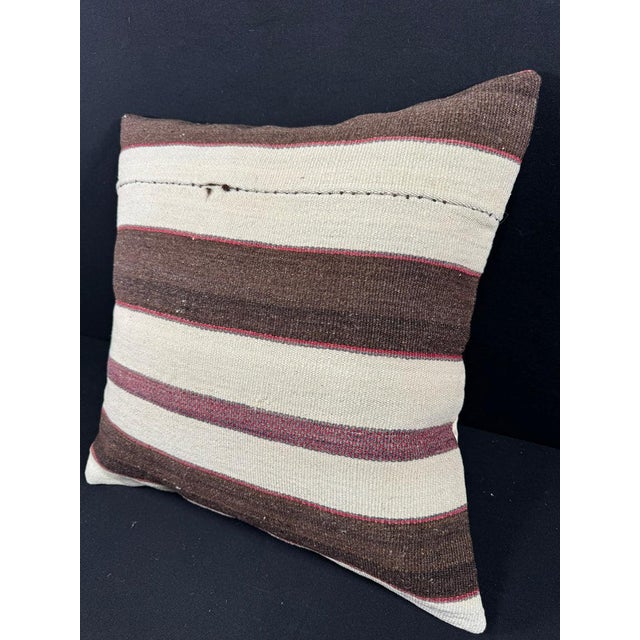 Contemporary Turkish Hemp Pillow Cushion Natural Beige Brown Pillow Cushion Cover 24x24 For Sale - Image 3 of 4