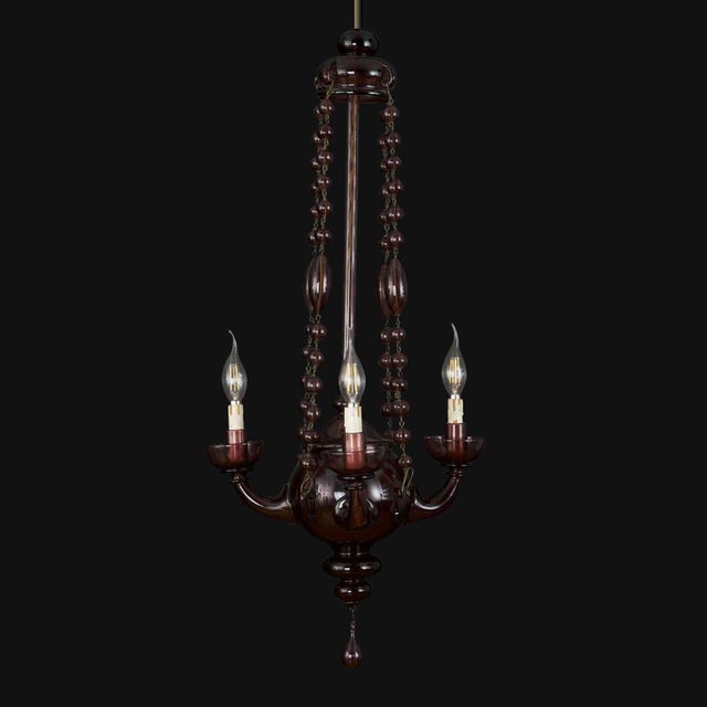 1920s Venetian Amethyst Blown Glass Chandelier, 1900s For Sale - Image 5 of 13