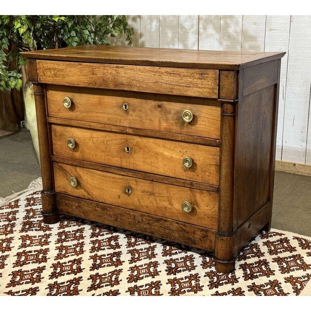 19th Century Empire Cherry Wood Chest of Drawers For Sale - Image 6 of 18