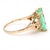 Contemporary Vintage 3.58 Carat Pastel Green Colombian Emerald 14k Gold Solitaire Scroll Ring, Size 6 For Sale - Image 3 of 7