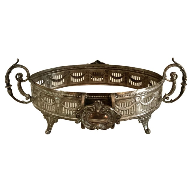 Late 19th Century Silver Plate Wide Gallery Handled Oval Tray For Sale - Image 11 of 11