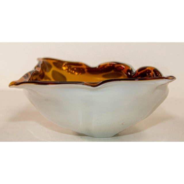 Mid-Century Modern Murano Art Glass Manta Ray Tortoise Spotted Bowl Ashtray Vintage 1960's For Sale - Image 3 of 13