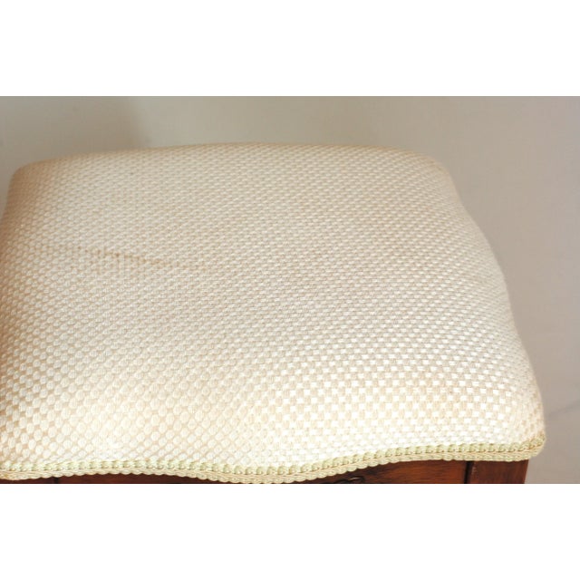 Louis XV Stool in Carved and Upholstered Fruitwood, Early 20th Century For Sale - Image 9 of 11