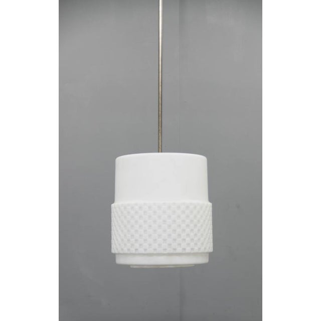 Mid-Century Opaline Glass Pendant, Czechoslovakia, 1960s For Sale - Image 6 of 9