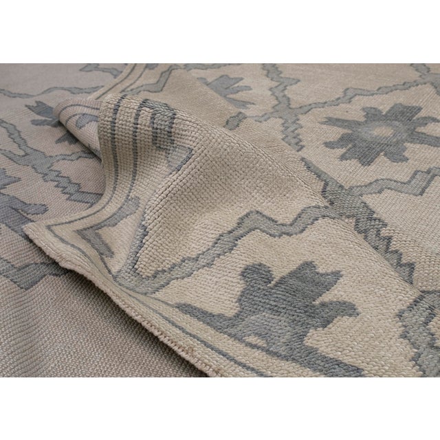 Modern Turkish Oushak Rug Taupe and Charcoal Handwoven Wool Rug 8'6" X 9'5" For Sale - Image 3 of 10
