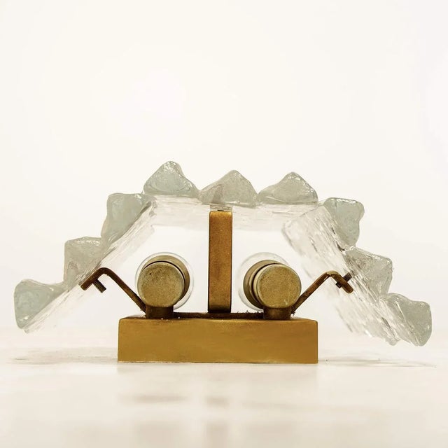 Kalmar Ice Glass Wall Sconce attributed to J.T, Kalmar, Austria, 1970s For Sale - Image 4 of 13