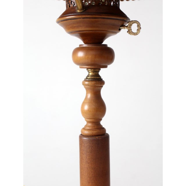 Vintage Faux Bois Floor Lamp With Hand Painted Pinecone Shade For Sale - Image 16 of 18