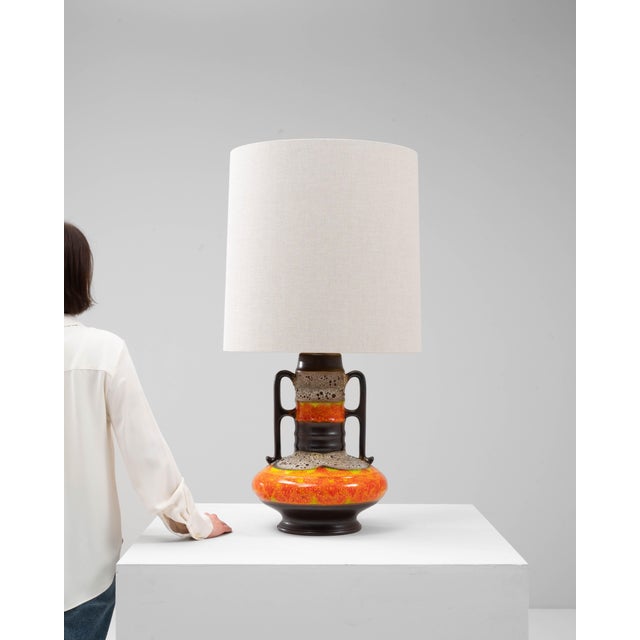 20th Century German Orange Fat Lava Ceramic Table Lamp For Sale - Image 18 of 18