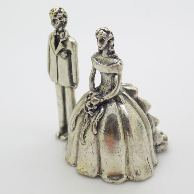 Vintage Italian Silver 800 Bride and Groom Figurine, 1970s For Sale - Image 4 of 11
