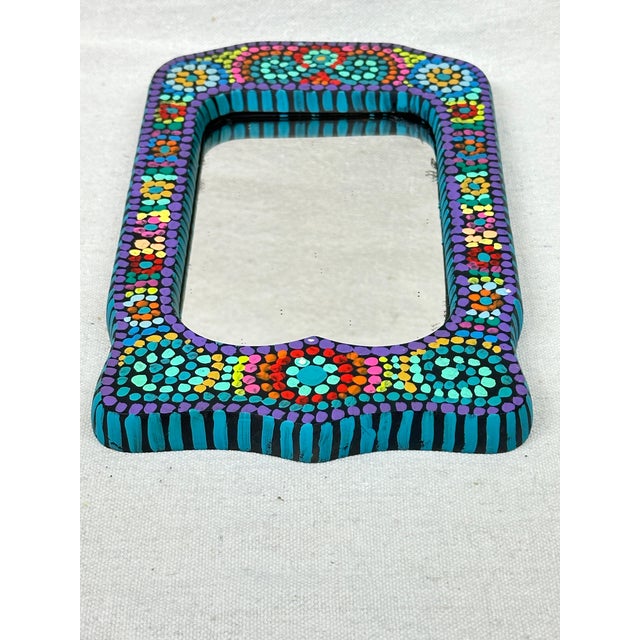 Vintage mirror made by Elayne Goodman, a Mississippi folk artist from Columbus, MS. It’s made of wood and painted in a...