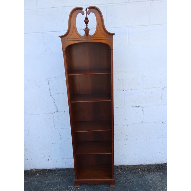Traditional Early 1900s Rockford Tall Narrow Bookcase Display Shelving Cabinet 6357 For Sale - Image 3 of 18
