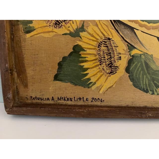 Hand-Painted Victorian Rose Flower Shop Rustic Farmhouse Sign For Sale - Image 4 of 6