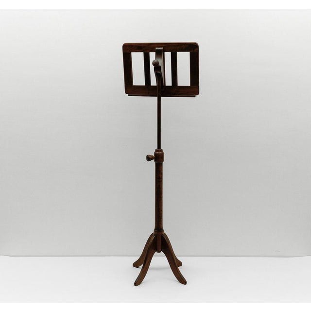 Mid-Century Modern Art Deco Cherry Wood Music Stand, France, 1950s For Sale - Image 4 of 12