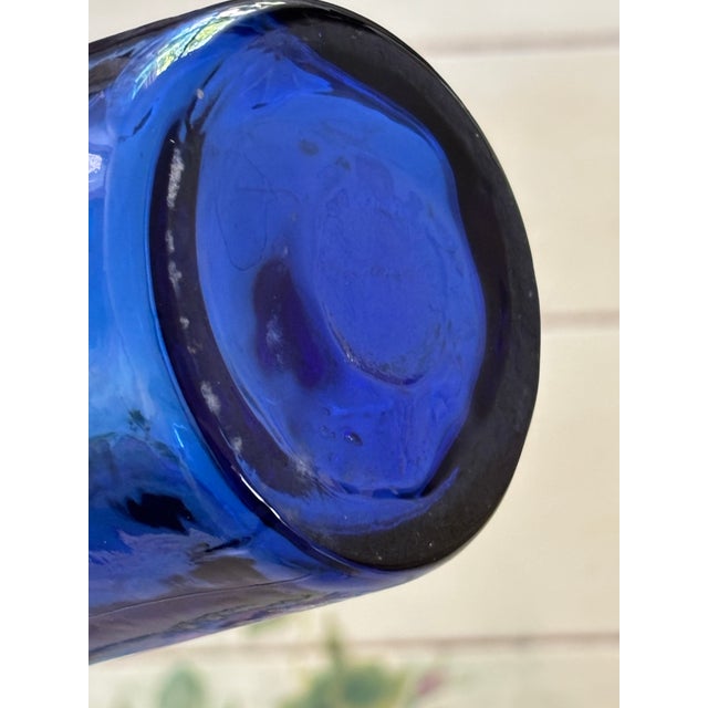 1970s Cobalt Blue Glass Apothecary Handle With Cork For Sale - Image 9 of 11