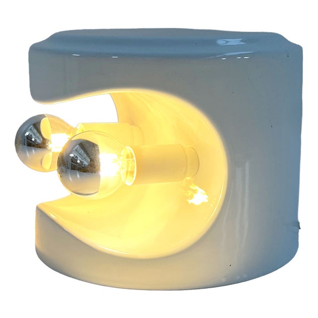 White Stacking Ceramic Table Lamps from Perdomello 70, Italy, 1970s, Set of 2 For Sale