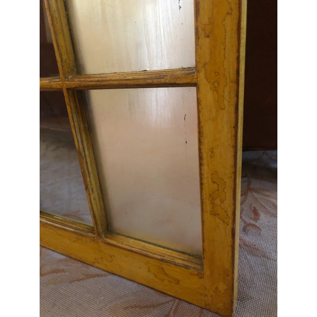 Vintage Corner Cabinet Door Wall Decor Custom Finished in Distressed Yellow Finish For Sale - Image 12 of 13