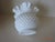 American Vintage White Hobnail Milk Glass Ruffled Edge Decorative Bowl For Sale - Image 3 of 3