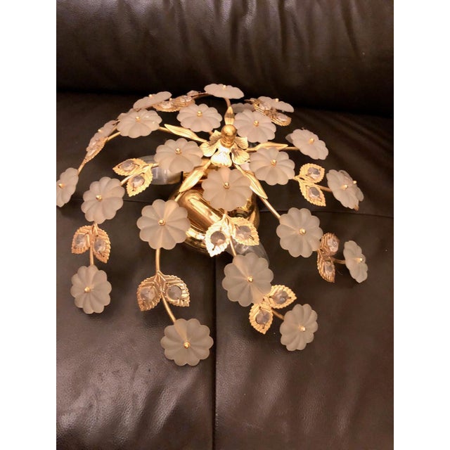 Large Mid-Century Ceiling Lamp in Murano Glass with Floral Pattern by Ernst Palme, Germany, 1970s For Sale - Image 6 of 12