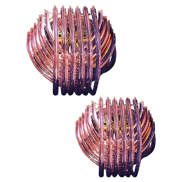 Pink Murano Curvati Ceiling Light or Flush Mount, 1990 For Sale