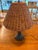 Contemporary Vintage Van Briggle Matte-Glazed Pottery Table Lamp With Woven Rattan Shade For Sale - Image 3 of 4