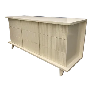 Rare Mid-Century Faux Bamboo 9 Drawer Dresser by American of Martinsville
