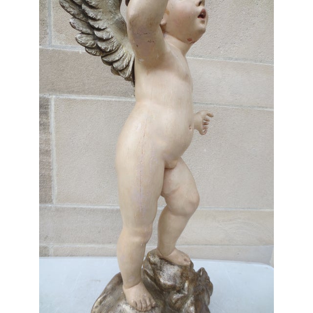 Antique Wooden Putti Sculpture Italy Mid 19th For Sale - Image 15 of 18
