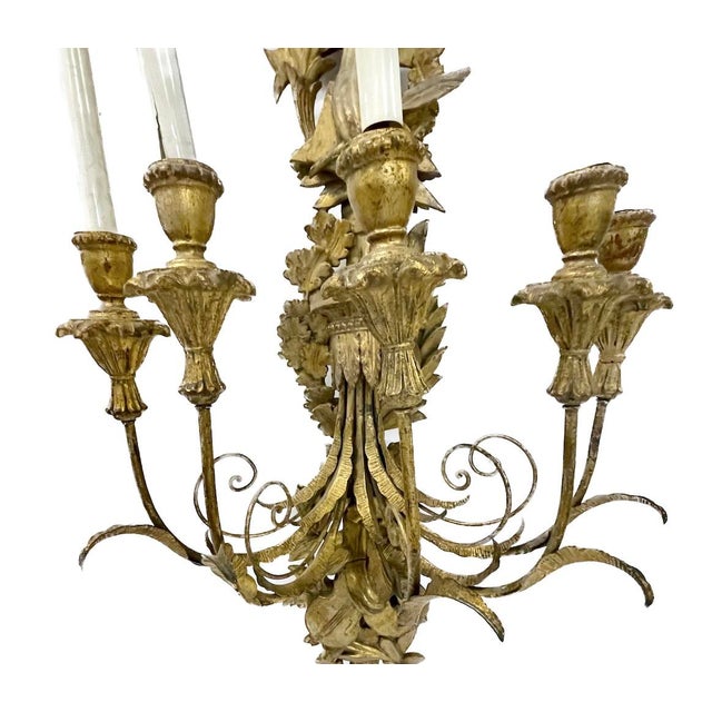 Antique Gilt Brass Ribbon & Music Wall Sconce For Sale In Atlanta - Image 6 of 11