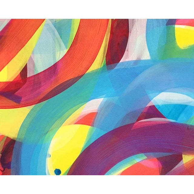 Abstract Contemporary Abstract Gouache on Fabriano Paper Painting "Squirm 1" by Leon Phillips For Sale - Image 3 of 4